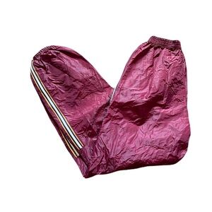 Vintage K-Way 30  x 30 Burgundy Polyester Rain Pants
